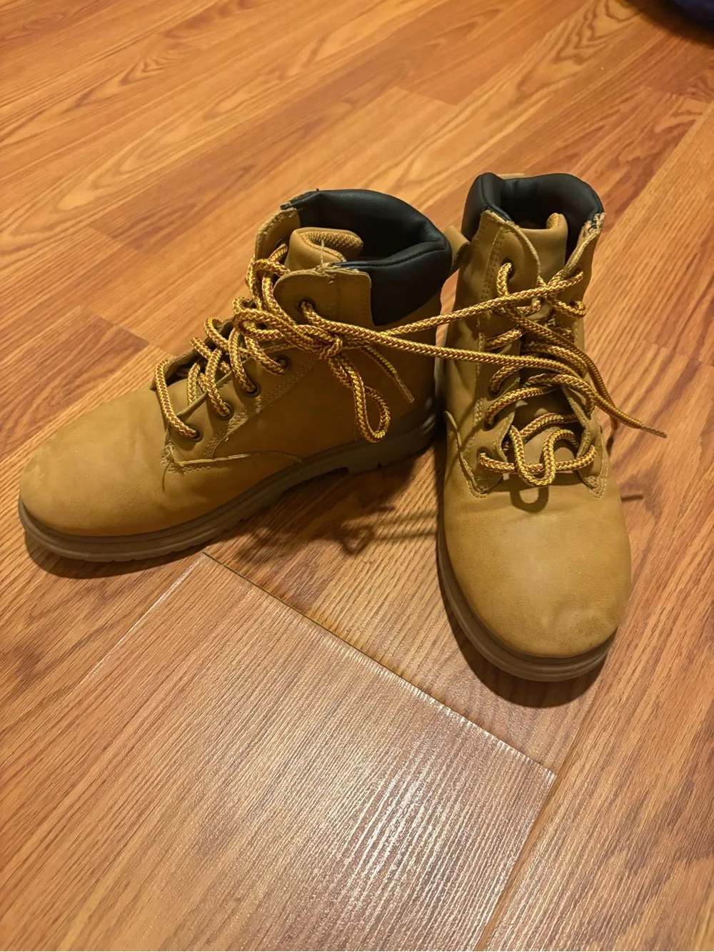 Kids Lace-Up Work-Style Boots in Tan